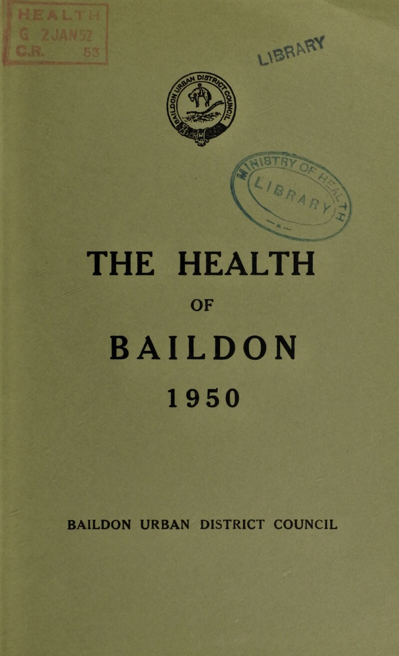 THE HEALTH BAILDON 1950 BAILDON URBAN DISTRICT COUNCIL