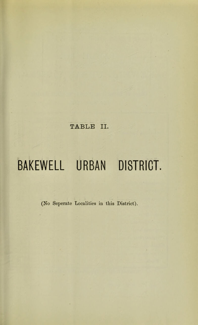 BAKEWELL URBAN DISTRICT. (No Seperate Localities in this District).