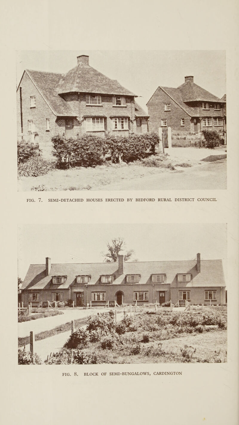 FIG. 7. SEMI-DETACHED HOUSES ERECTED BY BEDFORD RURAL DISTRICT COUNCIL