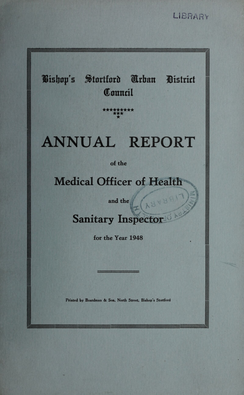 library Bisbopa ^tortforb Urban Btatrirt (Knnnal ★★★★★★★★★ ★★★ ★ ANNUAL REPORT of the Medical Officer of Health and the Sanitary Inspector 7' v kJ * for the Year 1948
