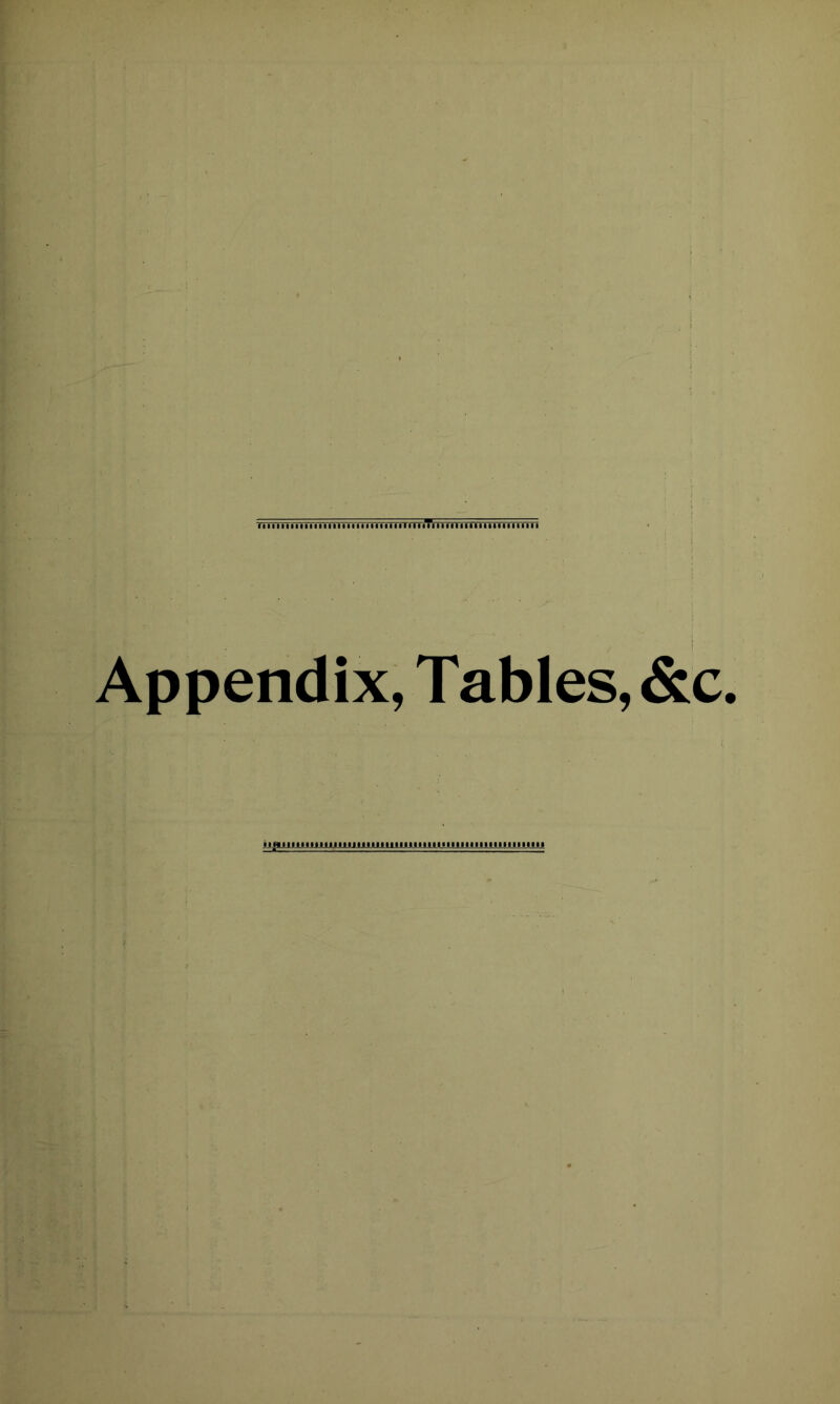 Appendix, Tables, &c. iiwiinniiiuminnuniimiinniiiiinminmnnii