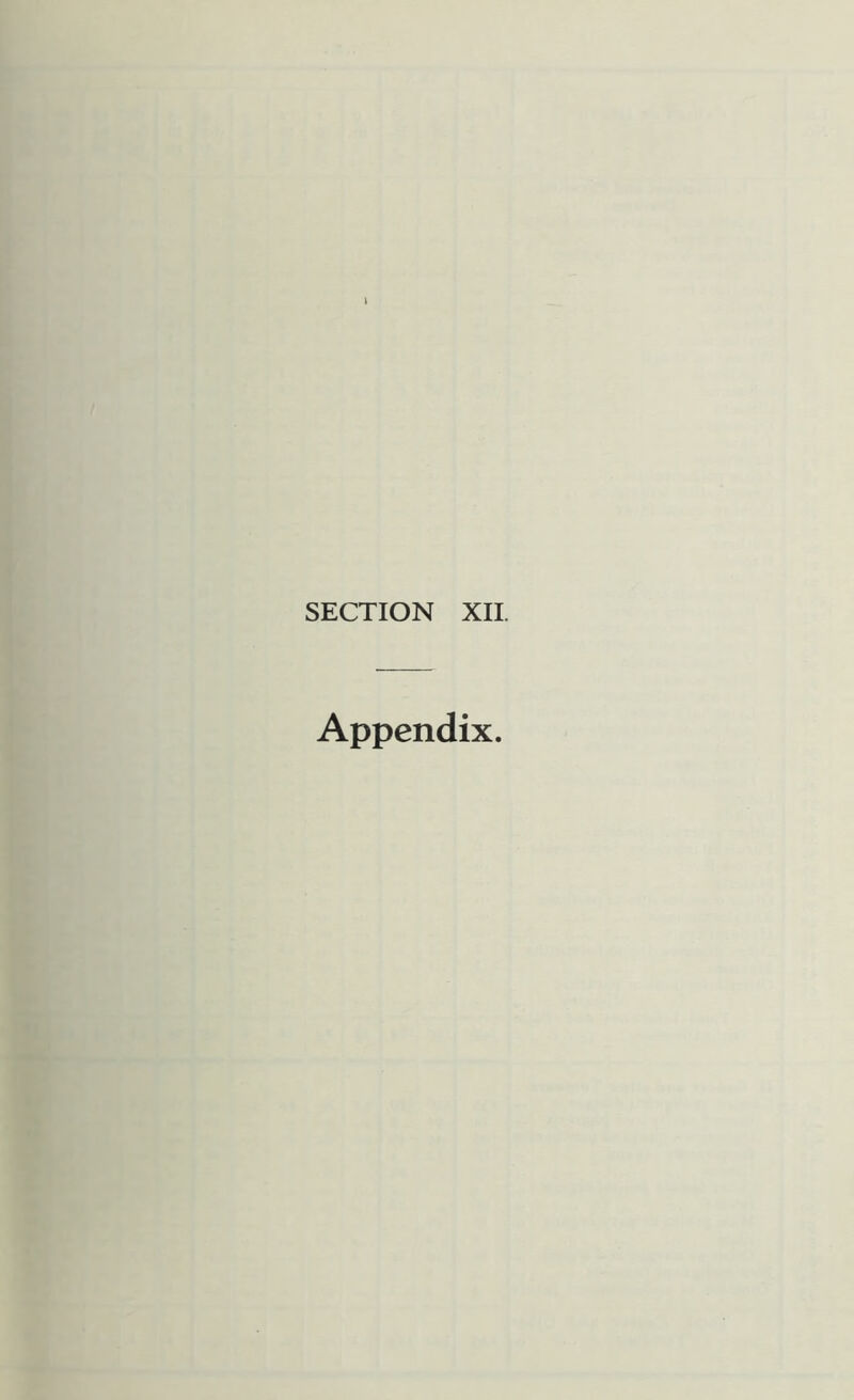 SECTION XII Appendix