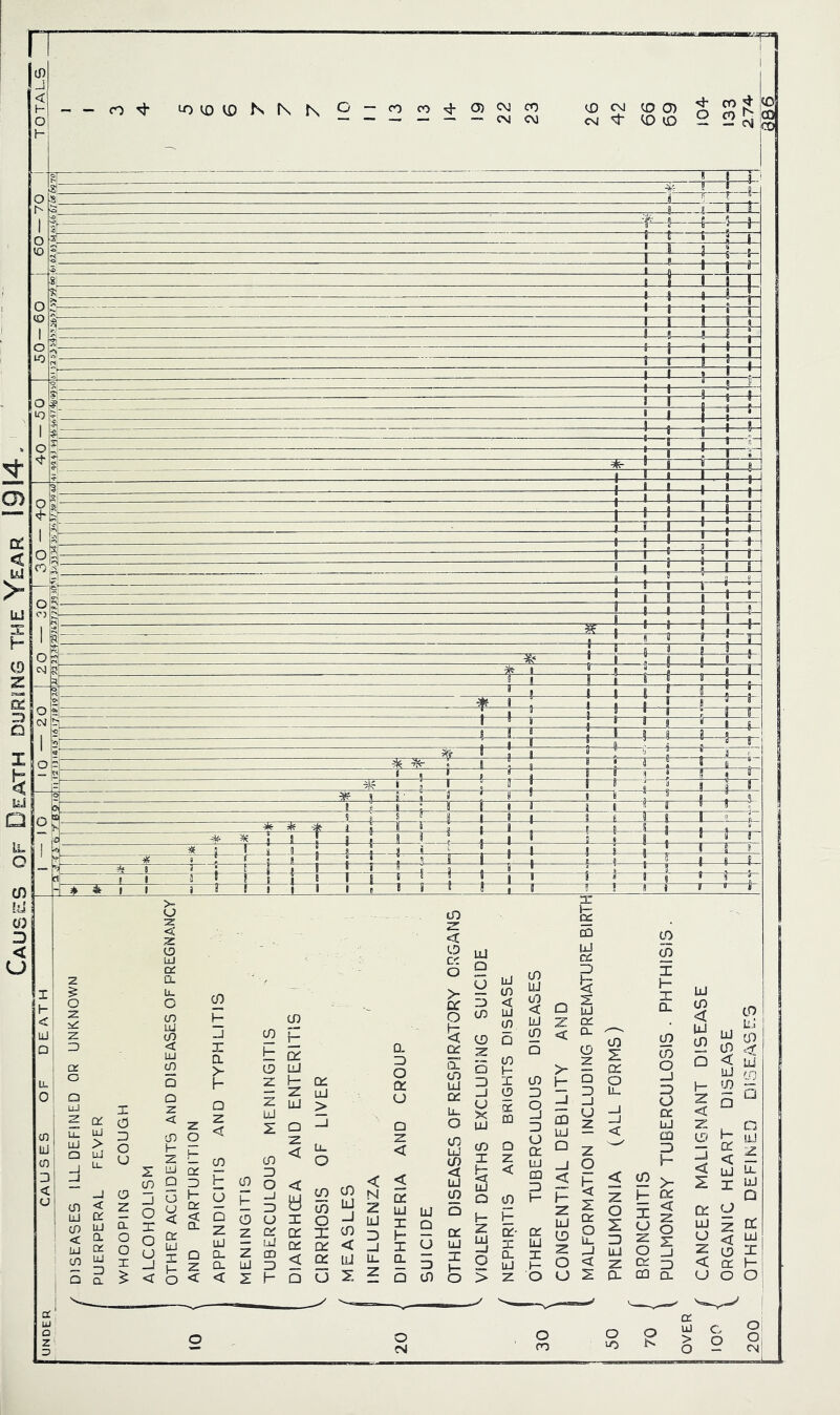 Causes of Death dur!NG the Year 1914,