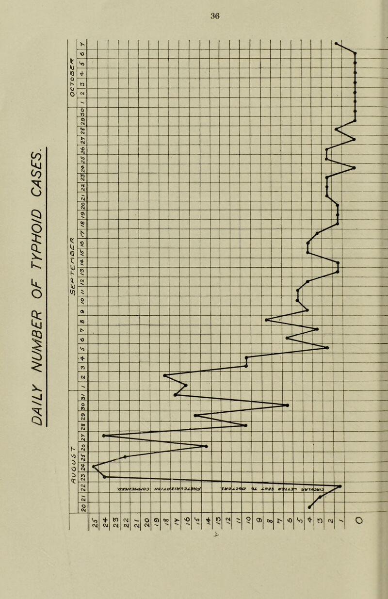 DAILY NUMBER OF TYPHOID CASES. X-