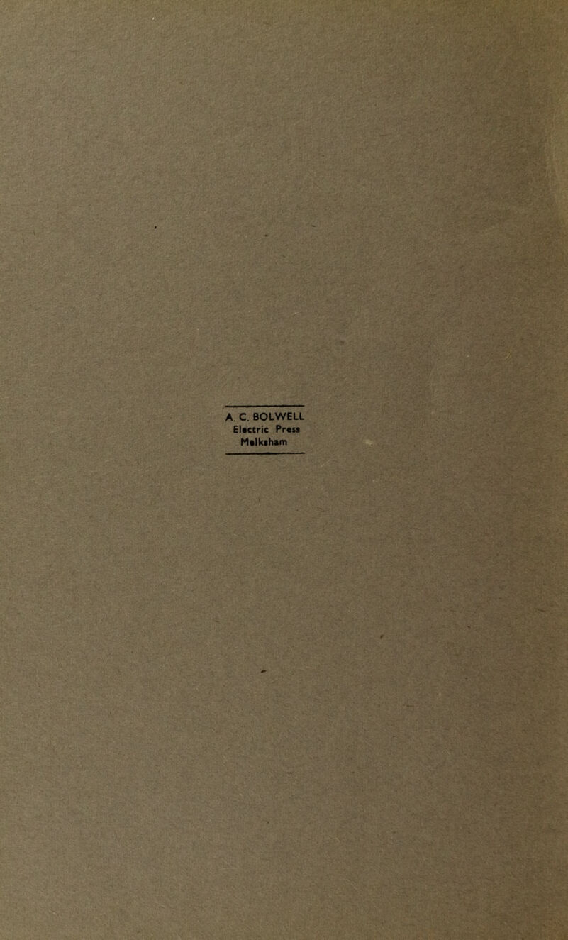 A C. BOLWELL Elactric Prass Malksham