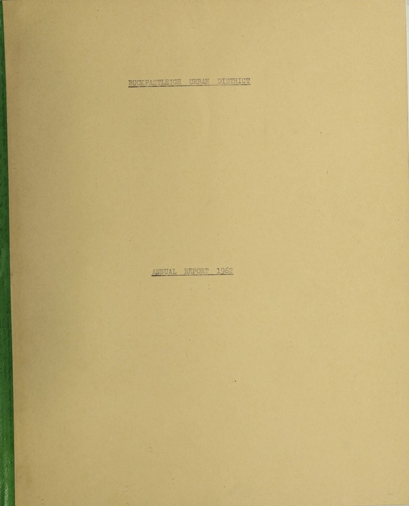 BUCKFASTLEIGH URBAN DISTRICT ANNUAL REPORT 1962