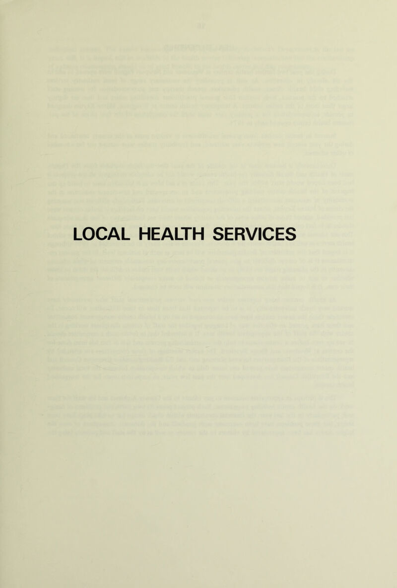 LOCAL HEALTH SERVICES