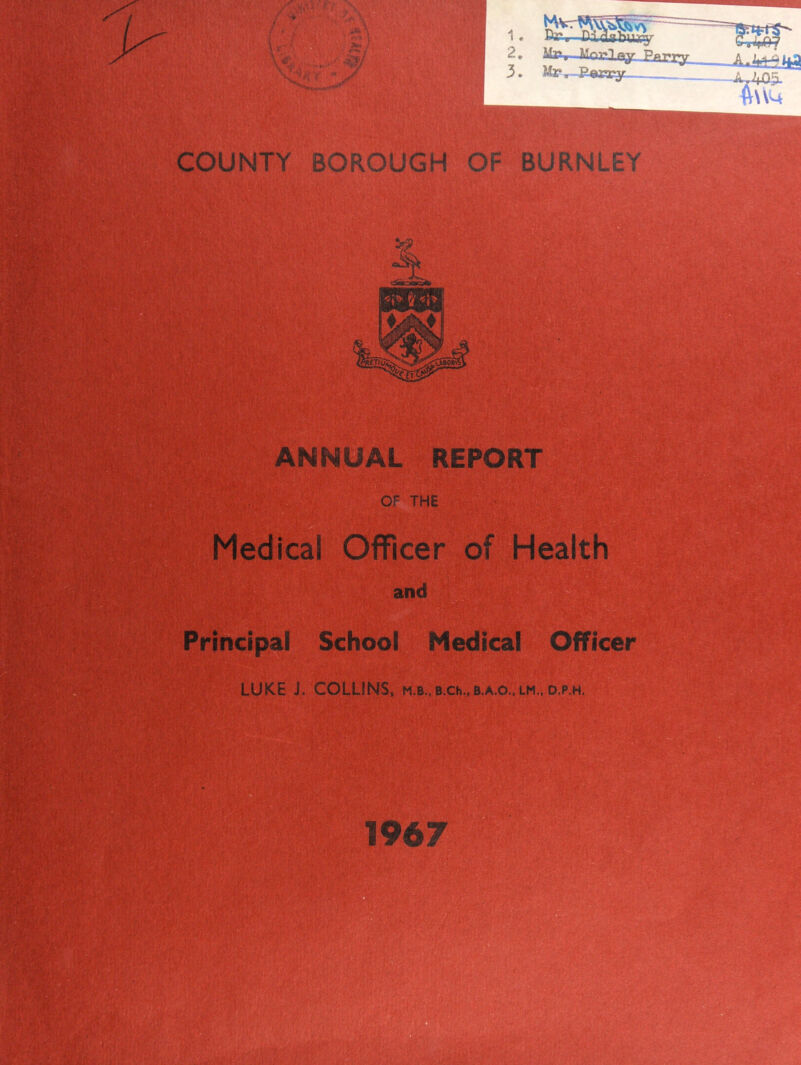 ■j *7 . ■ r-' , .-’ f -V. . ,» ; .■*'.. »''; Principal School OF THE Medical Officer of Health and o Medical Officer LUKE J. COLLINS, m b., B.Ch., B.A.O.. LM.i d.p.h. i.