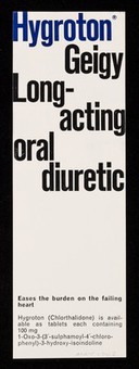 Hygroton Geigy : long-acting oral diuretic.