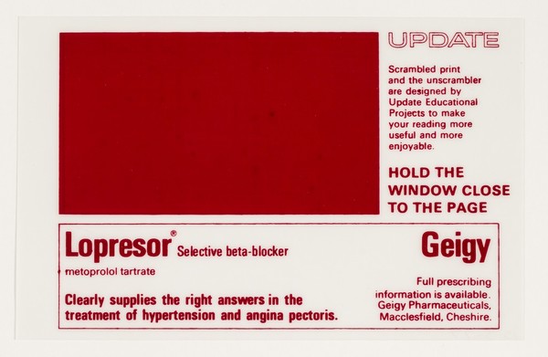 Lopresor : selective beta-blocker.