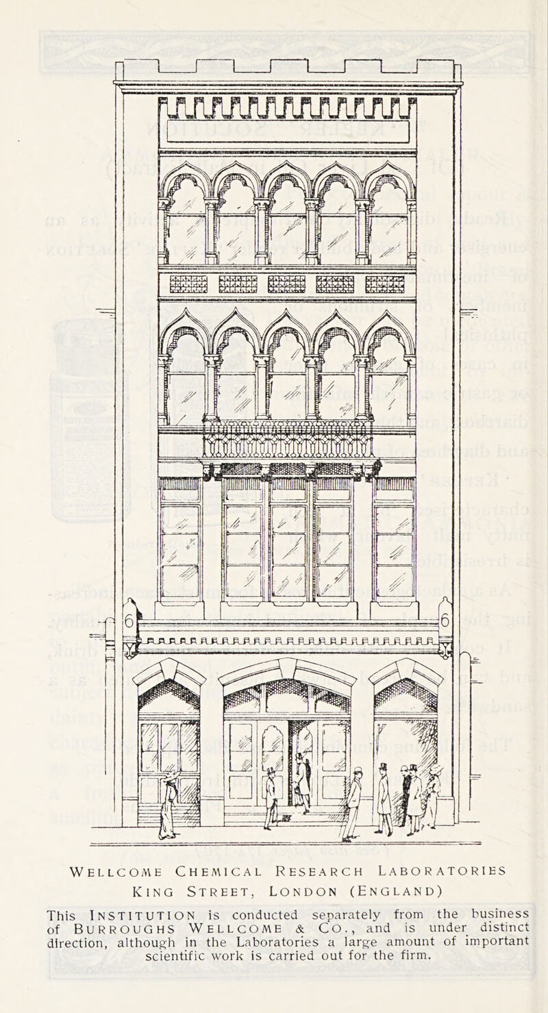 1 I 1 s vUfjmrumj'jLWu TA1 iy.« Bun »jAIMUuI Mi bdfc« *CS* Ku^ r/>'*1 Wellcome Chemical Research Laboratories King Street, London (England) This INSTITUTION is conducted separately from the business of Burroughs Wellcome & Co., and is under distinct direction, although in the Laboratories a large amount of important scientific work is carried out for the firm.