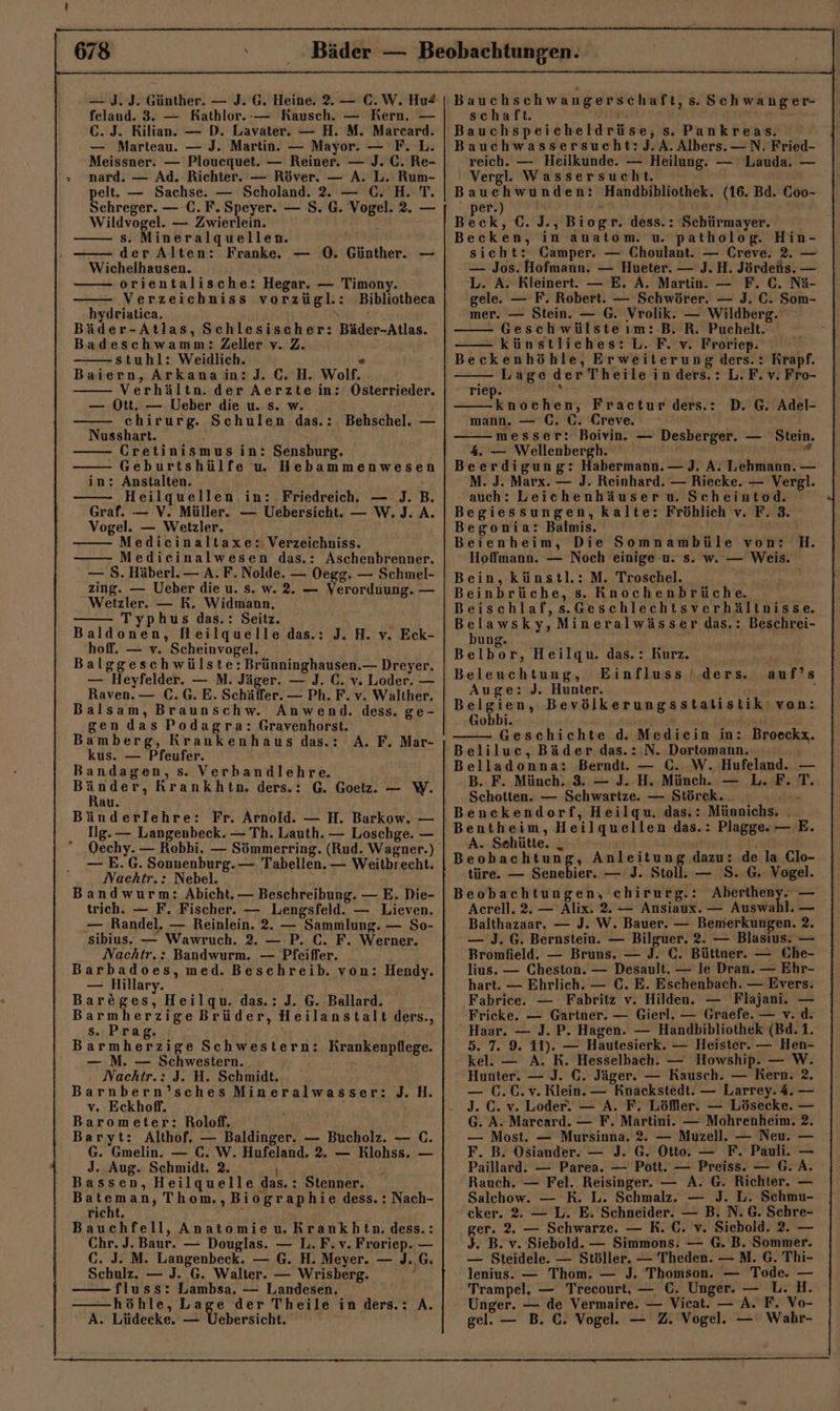 678 — 3. J. Günther. — J. G. Heine. 2. — €.W. Hu! feland. 3. — Kathlor.-— Kausch. — Kern, — C. J. Kilian. — D. Lavater. — H. M. Marcard. — Marteau. — J. Martin. — Mayor. — F. L. Meissner. — Plouequet. — Reiner. — J. C. Re- nard. — Ad. Richter. — Röver. — A. L. Rum- pelt. — Sachse. — Scholand. 2. — C. H. T. Schreger. — C.F. Speyer. — S. G. Vogel. 2. — Wildvogel. — Zwierlein. s. Mineralquellen. der Alten: Franke, — 0. Günther. — Wichelhausen. orientalische: Hegar. — Timony. —— Verzeichniss vorzügl.: Bibliotheca hydriatica. Bäder-Atlas, Schlesischer: Büder-Atlas. Badeschwamm: Zeller v. Z. stuhl: Weidlich. Baiern, Arkanain:J.C.H. Wolf. Verhältn. der Aerztein: Österrieder. — Ott. — Ueber die u. s. w. chirurg. Schulen das.: Behschel, — Nusshart. Cretinismusin: Sensburg. Geburtshülfe „ Hebammenwesen in: Anstalten. Heilquellen in: Friedreich. — J. B. Graf. — V. Müller. — Uebersicht. — W.J. A. Vogel. — Wetzler. Medicinaltaxe: Verzeichniss. Medicinalwesen das.: Aschenbrenner. — S. Häberl. — A.F. Nolde. — Oege. — Schmel- zing. — Ueber die u. s. w. 2. — Verorduung. — Wetzler. — KR. Widmann. Typhus das.: Seitz. Baldonen, Heilquelle das.: hoff. — v. Scheinvogel. Balggeschwülste: Brünninghausen.— Dreyer, — Heyfelder. — M. Jäger. — J. C. v. Loder. — Raven. — 0. G.E. Schäffer. — Ph. F. v. Walther. Balsam, Braunschw. Anwend. dess. ge- gen das Podagra: Gravenhorst. Bamberg, Krankenhaus das.: A. F. kus. — Pfeufer. Bandagen, s. Verbandlehre. Aw Krankhtn. ders.: G. Goetz. — W. au Bänderlehre: Fr. Arnold. — H. Barkow. — Ilg.— Langenbeck. — Th. Lauth. — Loschge. — Oechy. — Robbi. — Sömmerring. (Rud. Wagner.) — E.G. Sonnenburg. — Tabellen. — Weitbrecht. Nachtr.: Nebel. Bandwurm: Abicht, — Beschreibung. — E. Die- trich. — F. Fischer. — Lengsfeld. — Lieven. — Randel, — Reinlein. 2. — Sammlung. — So- sibius. — Wawruch. 2. — P. C. F. Werner. Nachtr, : Bandwurm. — Pfeiffer. Barbadoes, med. Beschreib. von: Hendy. — Hillary. Baröges, Heilgqu. das.: J. G. Ballard. Barmherzige Brüder, Heilanstalt ders-, | s. Prag. — M. — Schwestern. . Nachtr.: J. H. Schmidt. Barnbern’sches Mineralwasser: v. Eckhoff. Barometer: Rolof. Baryt: Althof. — Baldinger. — Bucholz. — C. G. Gmelin. — C. W. Hufeland. 2. — Rlohss. — J. Aug. Schmidt. 2. Bassen, Heilquelle das. : Stenner. Bateman, Thom. ‚Biographie dess. ; Nach- richt Bauchfell, Et ha Krankhtn. dess.: Chr. J. Baur. — Douglas. — L. F. v. Froriep. — C. J. M. Lnrenbe — G. H. Meyer. — J. „e Schulz. — J. G. Walter. — Wrisberg. J. H. v. Eck- Mar- J. H. fluss: Lambsa. — Landesen. höhle, Lage der Theile in ders.: A. A. Lüdecke. ebersicht. Bauchschwangerschaft, s. Schwanger- schaft. Bauchspeicheldrüse, s. Pankreas. Bauchwassersucht:J.A. Albers. — N, Fried- reich. — Heilkunde. — Heilung. — Lauda. — Vergl. Wassersucht. Bauchwunden: Handbibliothek. (16. Bd. Ess: ) BiecH, 6. J., Biogr dess. : Schürmayer. Becken, in anatom. u. patholog. Hin- sieht: Camper. — Choulant. — Creve. 2. — — Jos. Hofmann. — Hueter. — J. H. Jördehs. — L. A. Kleinert. — E. A. Martin. — F. C. Nä- gele. — F. Robert. — Schwörer. — J. C. Som- mer. — Stein. — G. Vrolik. — Wildberg. Geschwülste ım:-B. R. Puchelt. künstliches: L. F. v. Froriep. Beckenhöhle, Erweiterung ders.: Krapf. Lage der Theile in ders.: L. F. v. Fro- D. 6. Adel- -riep. knochen, Fractur ders.: mann. — C. C. Creve. messer: Boivin. — Desberger. — Stein. 4. — Wellenbergh. Beerdigung: Habermann. — J. A. Lehmann. — M. J. Marx. — J. Reinhard. — Riecke. — Vergl. auch: Leiehenhäuseru. Scheinutod. Begiessungen, kalte: Fröhlich v. F. 3. Begonia: Balmis. Beienheim, Die Somnambüle von: H. Hoffmann. — Noch einige u. s. w. — Weis. Bein, künstl.: M. Troschel. Beinbrüche, s. Rnochenbrüche. Beischlaf,s.Geschlechtsverhältnisse. Belawsky,Mineralwässer das.: Beschrei- bung. Belbor, Heilqu. das.: Kurz. Beleuchtung, Einfluss ders. auf’s Auge: J. Hunter. &gt; Belgien, Bevölkerungsstatistik von: Gobbi. Geschichte d. Mediein in: Belilue, Bäder das.: N. Dortomann. Belladonna: Berndt. — C. W. Hufeland. B. F. Münch, 3. — J. H. Münch. — L. F. T. Schotten. — Schwartze. — Störck. . £ ‚Benekendorf, Heilgu. das.: Münnichs. { Bentheim, Heilquellen das.: Plagge- — E. A. Sehütte. Beobachtung, Anleitung. dazu: de la Clo- türe. — Senebier. — J. Stoll. — S. @ Vogel. Beobachtungen, chirurg.: Aberiheny. — Acrell. 2. — Alix. 2. — Ansiaux. — Auswahl. — Balthazaar. — J. W. Bauer. — Bemerkungen. 2. — J. G. Bernstein. — Bilguer. 2. — Blasius. — Bromfield. — Bruns. — J. C. Büttner. — Che- lius. — Cheston. — Desault. — le Dran. — Ehr- hart. — Ehrlich. — €. E. Eschenbach. — Evers. Fabrice. — Fabritz v. Hilden. — Flajani. — ‚Fricke. — Gartner. — Gierl. — Graefe. — v.d. Haar. — J. P. Hagen. — Handbibliothek (Bd. 1. kel. — A. K. Hesselbach. — Howship. — W. Hunter. — J. C. Jäger. — Kilisch) — Eern: 2. — (.C.v. Klein. — Koackstedt. — Larrey. 4. — J. C. v. Loder. — A. F. Löfller. — Lösecke. — G. A. Marcard. — F. Martini. — Mohrenheim. 2 — Most. — Mursinna. 2. — Muzell. — Neu. — F. B. Osiander. — J. G. Otto. — F. Pauli. — Paillard. — Parea. — Pott. — Preiss. — 6. A. Rauch. — Fel. Reisinger. — A. 6. Richter. — Salchow. — RK. L. Schmalz. — J. L. Schmu- cker. 2. — L. E. Schneider. — B. N. G. Schre- ger. 2. — Schwarze. — R. C. v. Siebold. 2. — 3. B. v. Siebold. — Simmons: — G. B. Sommer. — Steidele. — Stöller. — Theden. — M. G. Thi- lenius. — Thom. — J. Thomson. — Tode. — Trampel. — Trecourt, — €. Unger. — L. H. Unger. — de Vermaire. — Vieat. — A. F. Vo- gel. — B. C. Vogel. — Z. Vogel. — Wahr- Brocckx.