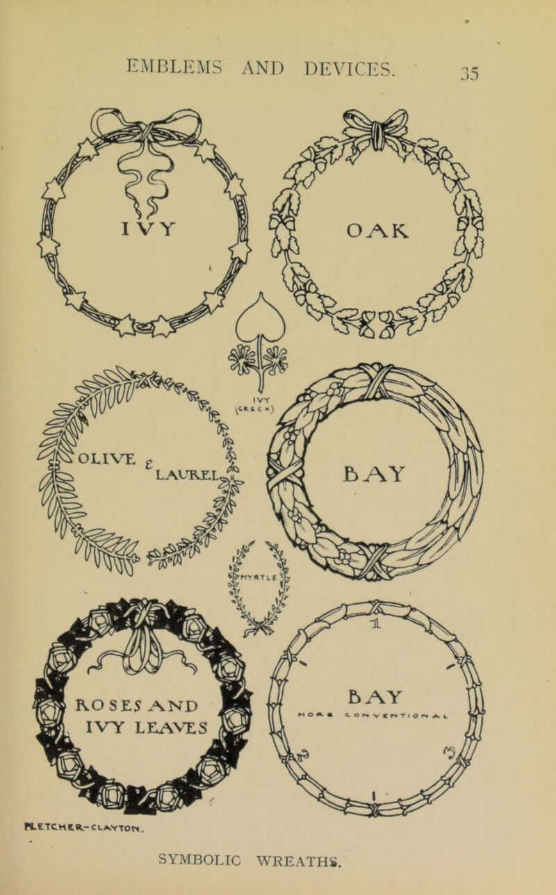 55 M.ETCMt«.-Cl.A.yTOti . SYMBOLIC WREATHS.