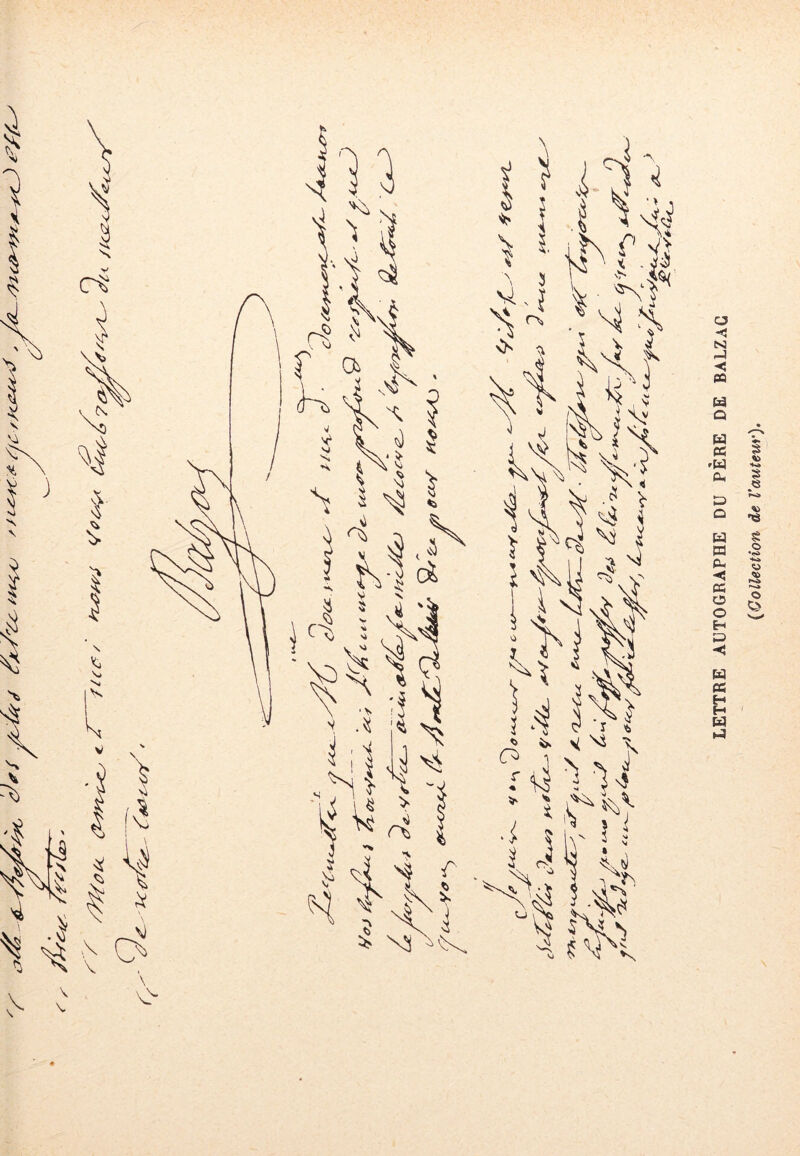 LETTRE AUTOGRAPHE DU PERE DE BALZAC