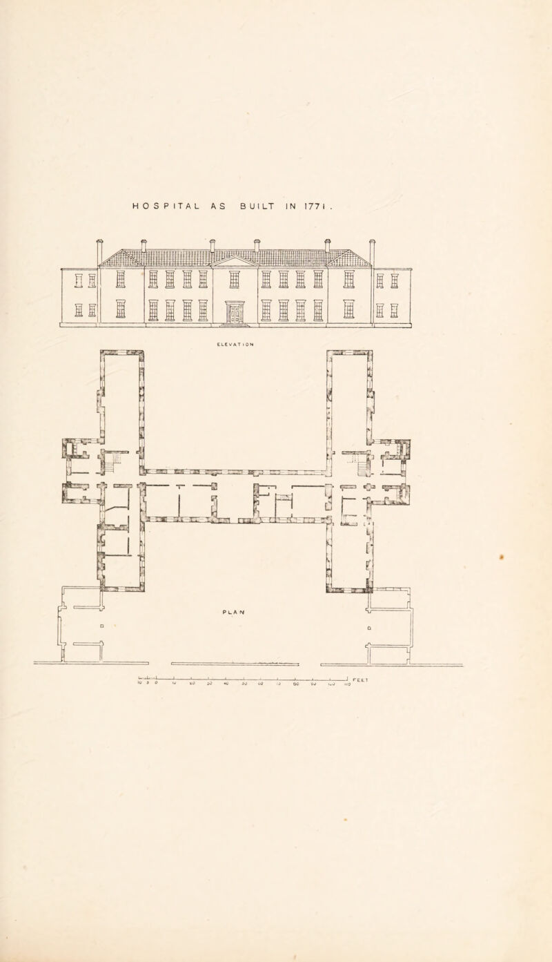 HOSPITAL AS BUILT IN 177 1. lU 9 0 dO 4V o9 .J -J 1 1 1 FELT 00 ibJ iig