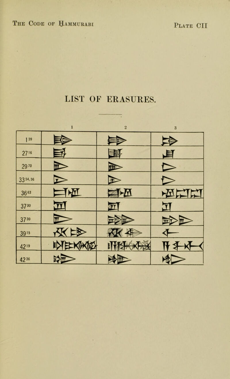 LIST OF ERASURES. 1 2 3 159 _ 2716 m 1 iM 2970 S I 3354,56 {> 36 « >®trrCT 3730 _sm SI 3730 _J E>- m 39'5 4219 ■ 4236