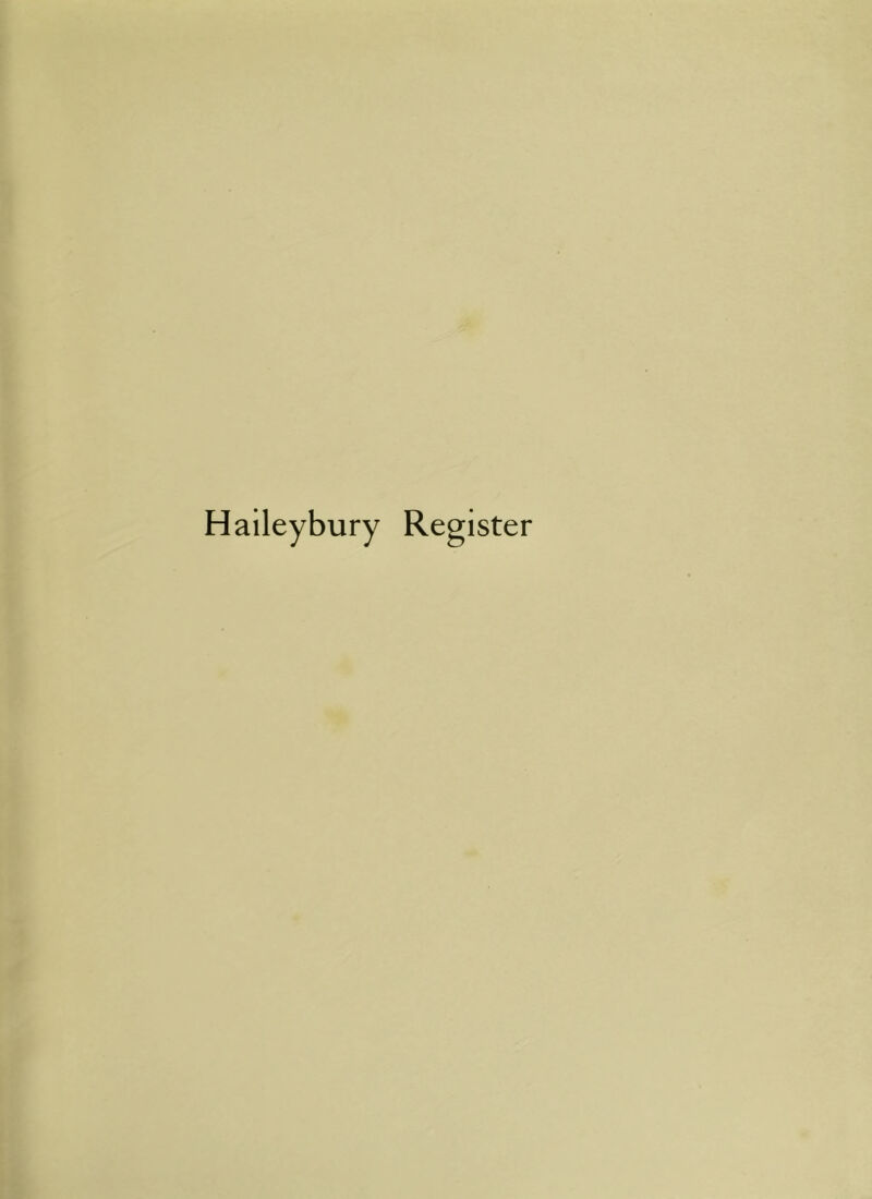 Haileybury Register