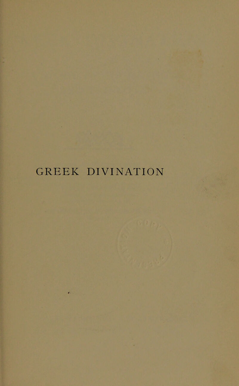GREEK DIVINATION