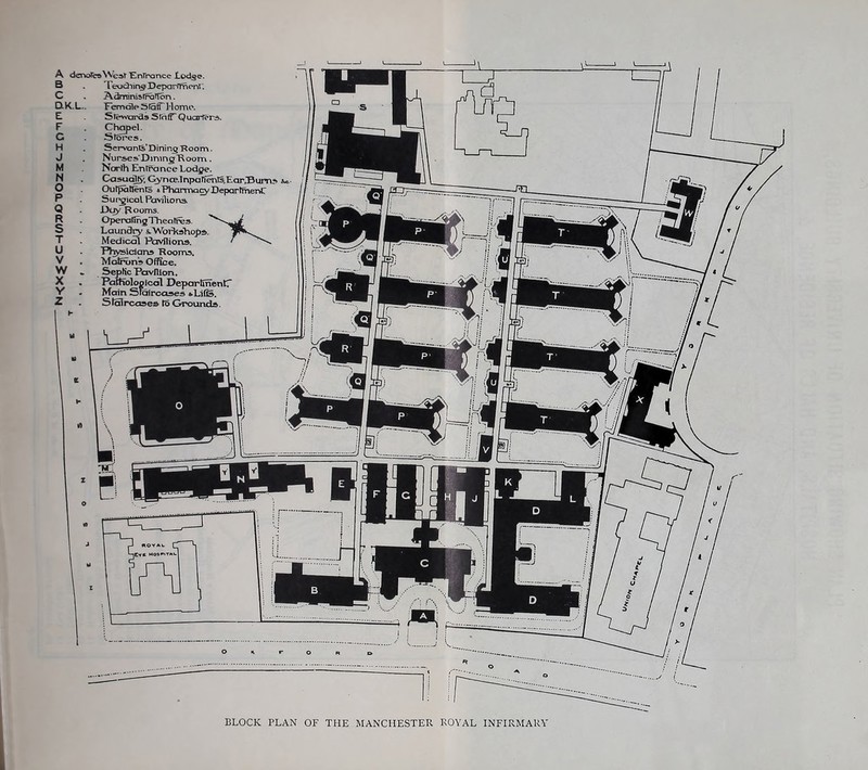 BLOCK PLAN OF THE MANCHESTER ROYAL INFIRMARY