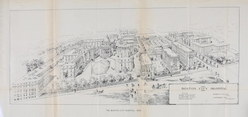r ' L f I h riYf(TiTiTHi'ii''JJ H05PITAL ' itiiMW44TTif^l PATRICK A.C'OLl.IMS /'fc/yor G.H.M. ROVvT: M.D. A..SHUMAN. nrfst'f/i‘itf HENPV H. .SPRAGUE C. tl. RUET'E.R, St-cfc/tiry FRANCIS J.KKANY M.D. EDMUND P.CODMAN Sup^rin/f^i/t/e itf THE BOSTON CITY HOSPITAL, 1905