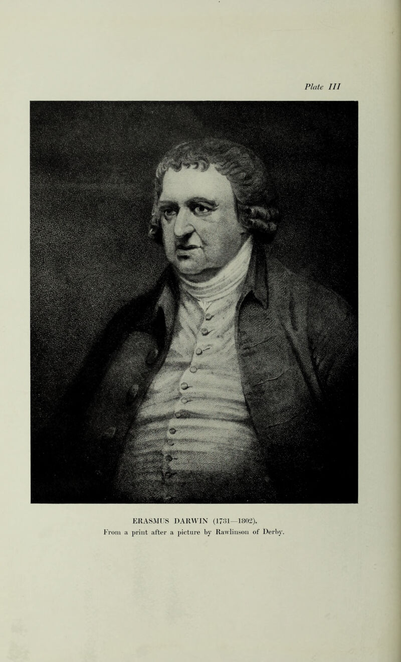ERASMUS DARWIN (17:31—1802). From a print after a picture by Rawlinson of Derby.