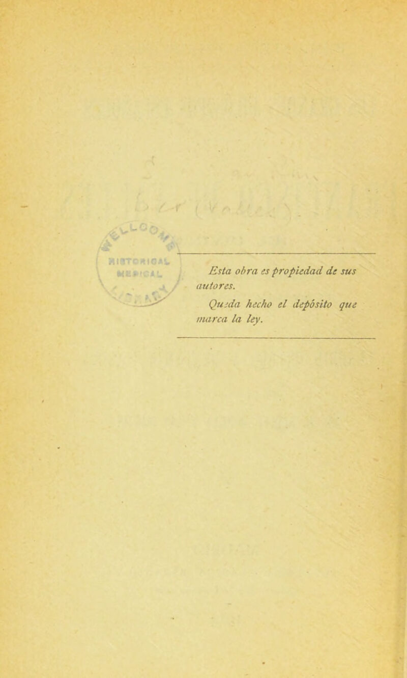 ■9 ' ■ ■ » ■.. ^ !' f ! i/ A. HldTCStOAl, MK^fCiL /' Esta obra es propiedad de sus autores. Queda hecho el depósito que marca la ley.
