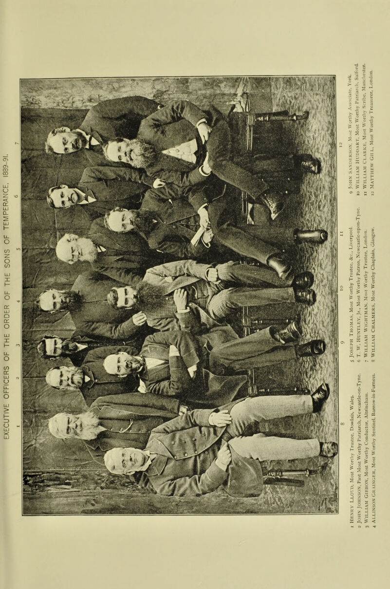 EXECUTIVE OFFICERS OF THE ORDER OF THE SONS OF TEMPERANCE, 1889-91. ■V h <U f- X u \0 >0 t, CO b m ■«T