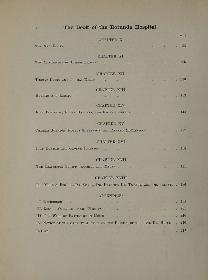 CHAPTER X Tat New Rooms CHAPTER XI The Mastrersuip oF JosePpH CLARKE CHAPTER XII Tuomas Evory anp 'Homas KELLY CHAPTER XIII Horrins anp LABATT CHAPTER XIV Joun PentLanp, Ropert CoLiins, AND Evory KEnnepy CHAPTER XV Cuartes Jounson, RopeRT SHEKLETON, AND ALrrep McCuiintrock CHAPTER XVI Joun .DENHAM AND GEORGE JOHNSTON CHAPTER XVII Tur Transition Perrop—AtTrHiLL AND Macan . CHAPTER XVIII Tue Mopern Pertop—Dr. Smyty, Dr. Purzroy, Dr. Twrrpy, anp Dr. JELLETT ? APPENDICES I. REFERENCES Il. List or Orricers or THE HOSPITAL . II. Tue Witt or BartrHotomew Mosse . y : 2 LV. Novice or tur Sane By Avcrion or THE Errrcts or THE LATE. Dr. Mosse INDEX PAGE 95 106 120 133 144 157 168 186 195 201 210 216 217