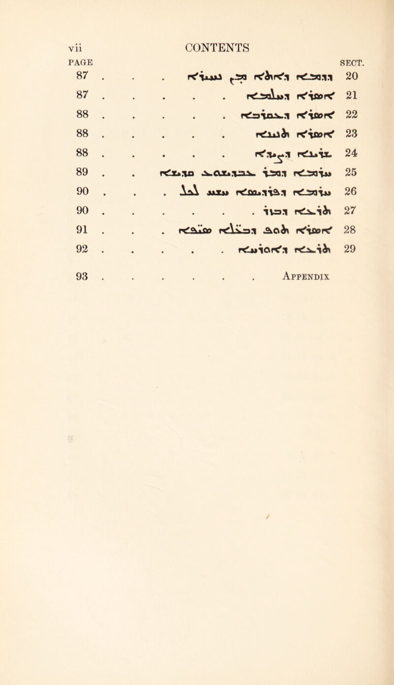 PAGE 87 . 87 . 88 . 88 . 88 . 89 . 90 . 90 . 91 . 92 . 93 . SECT. f< ^V.v.i 21 f<\Dor^ 22 23 . r^i»iz. 24 r^juxD 25 jjlZm 26 . ivai 27 rtAilan 28 ftUjlOr<'.i 29 Appendix