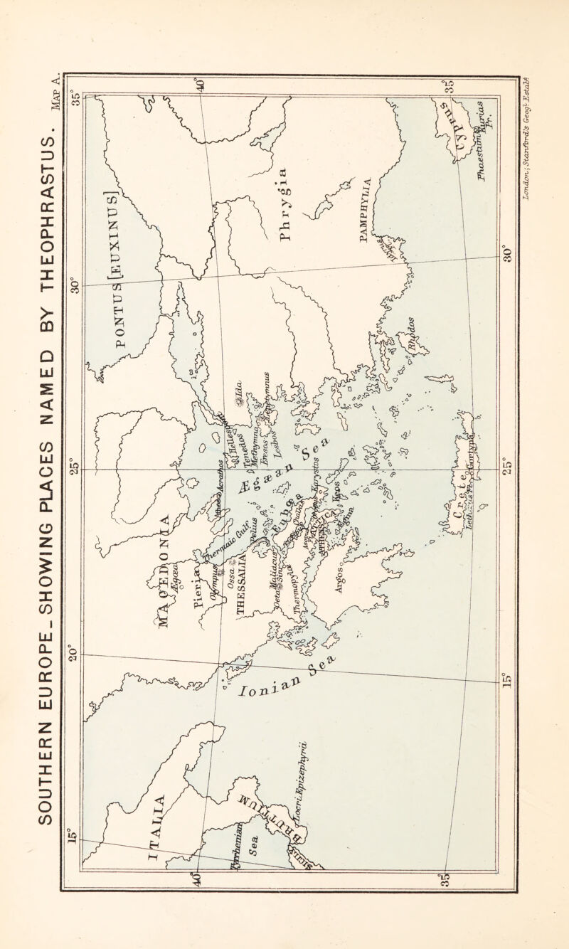 SOUTHERN EUROPE-SHOWING PLACES NAMED BY THEOPHRASTUS. Zandon,; S-UmfibriVs