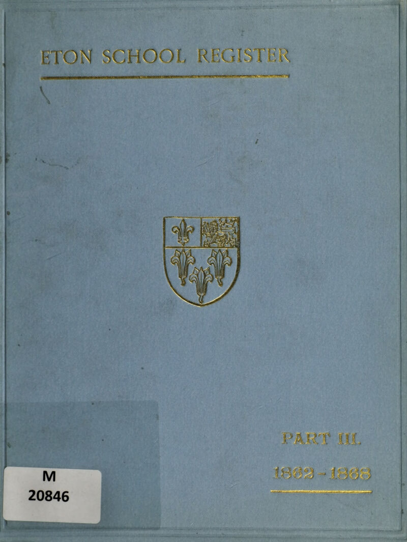 jrr ETON SCHOOL REGISTER \ ' ~ . t- % 20846