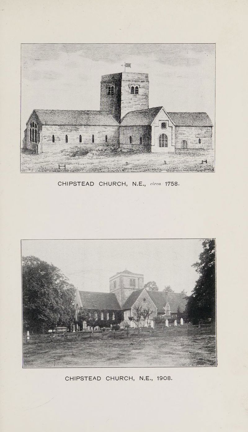 SBE Je Say CHIPSTEAD CHURCH, N.E., circa’ 1758. y