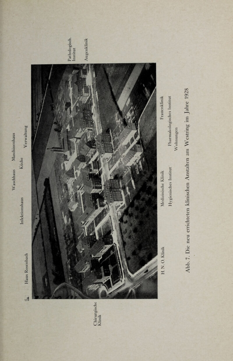 Infektionshaus Küche Abb. 7. Die neu errichteten klinivSchen Anstalten am Westring im Jahre 1928