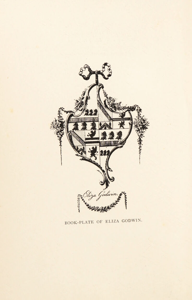 book-plate of ELIZA GODWIN.