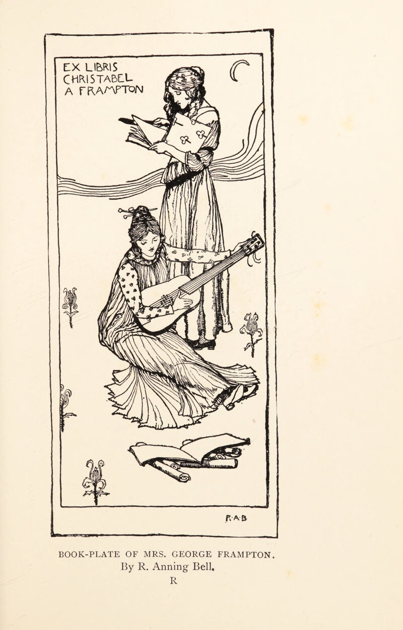 BOOK-PLATE OF MRS. GEORGE FRAMPTON. By R. Anning Bell. R