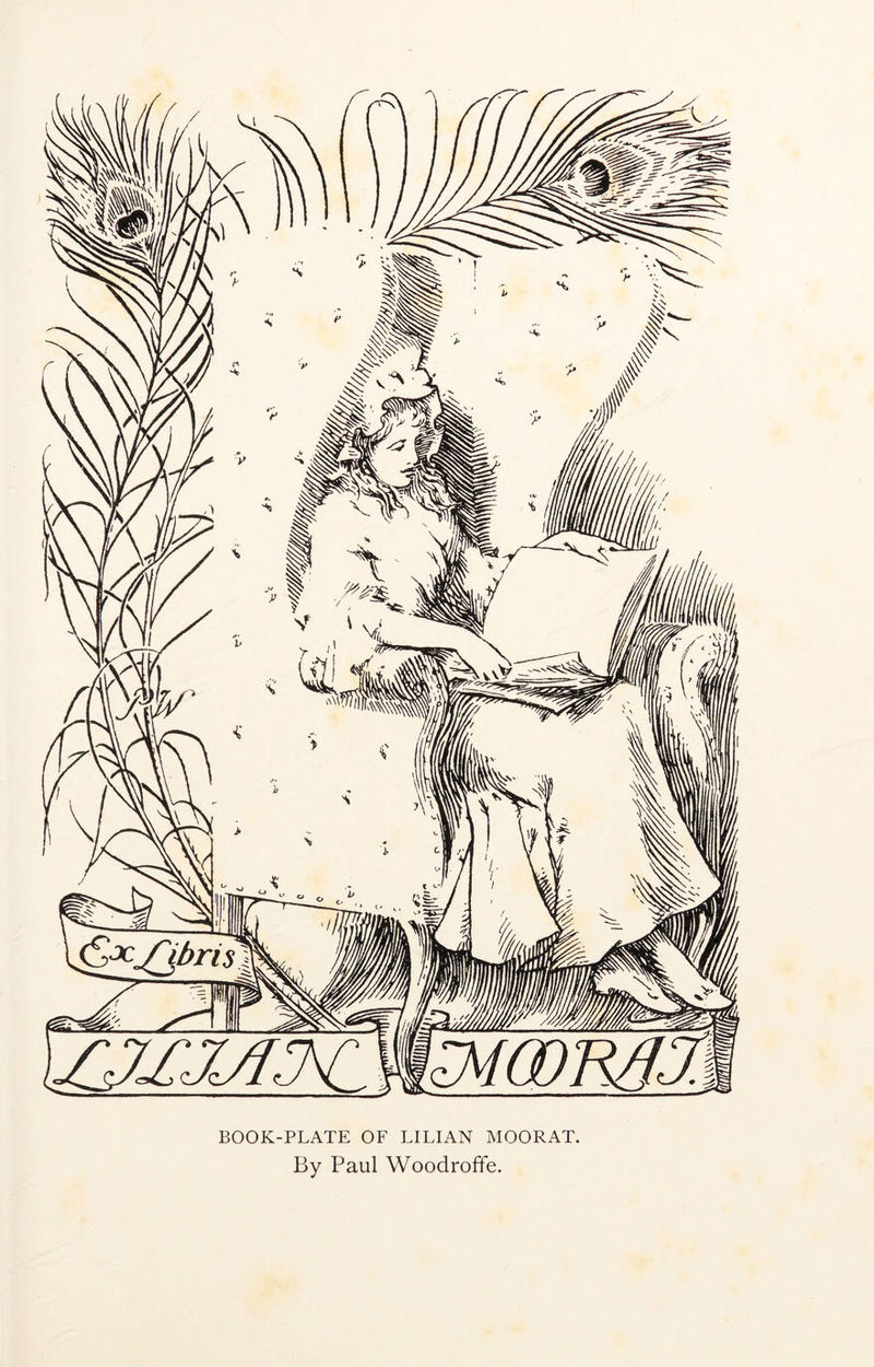 BOOK-PLATE OF LILIAN MOORAT. By Paul Woodroffe.