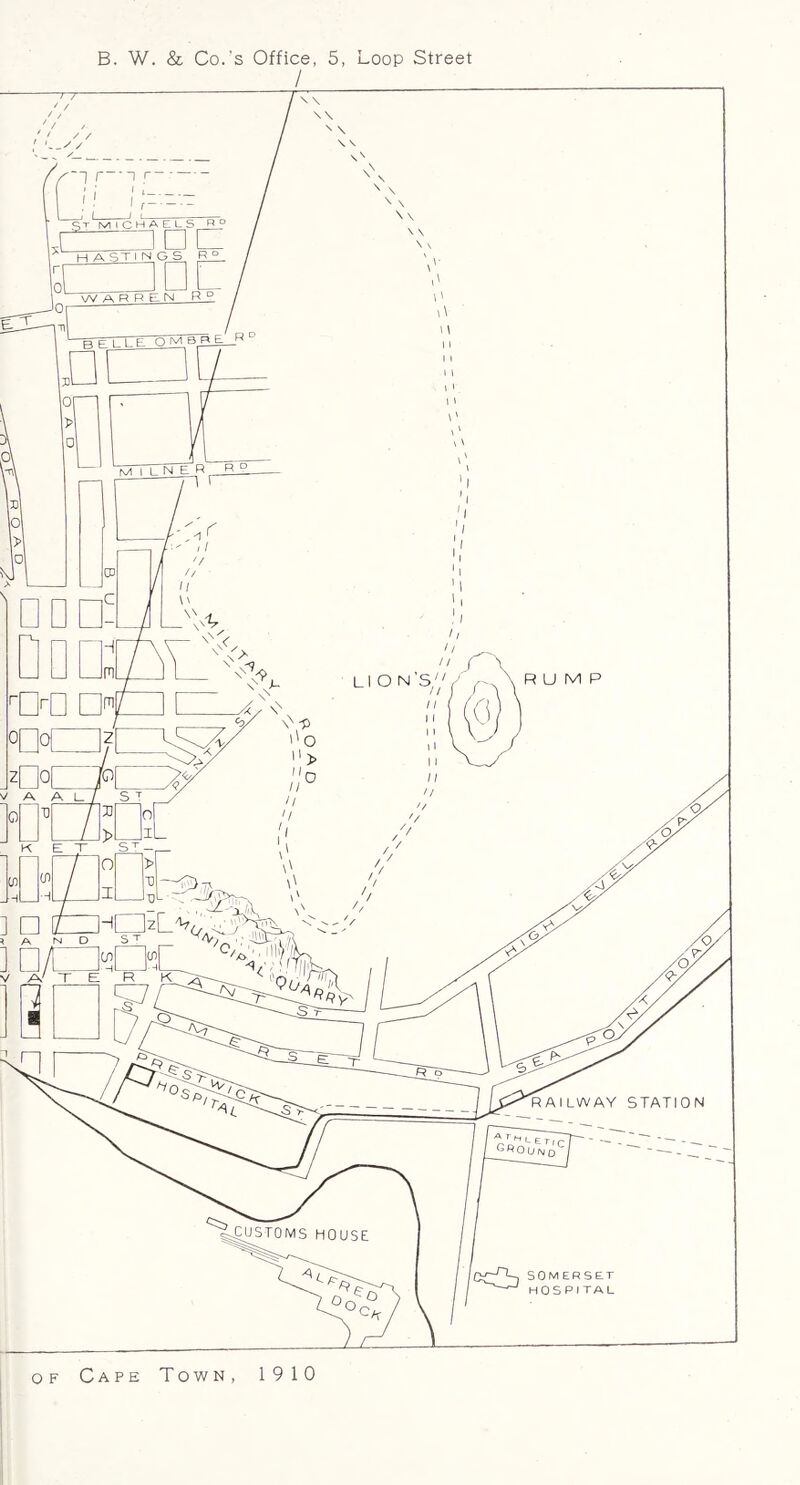 B. W. & Co.'s Office, 5, Loop Street OF Cape Town, 1910