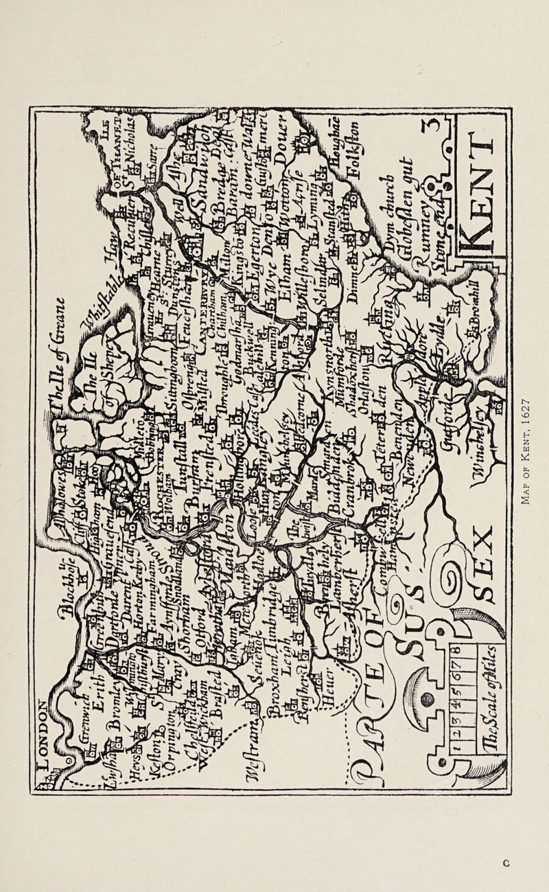 c Map of Kent, 1627