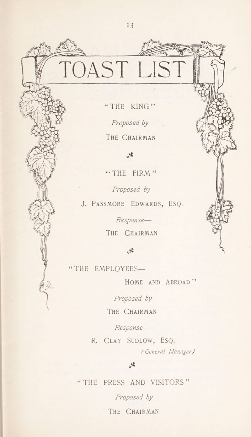 R. Clay Sudlow, Esq. ( General ManagerJ “THE PRESS AND VISITORS” Proposed by The Chairman