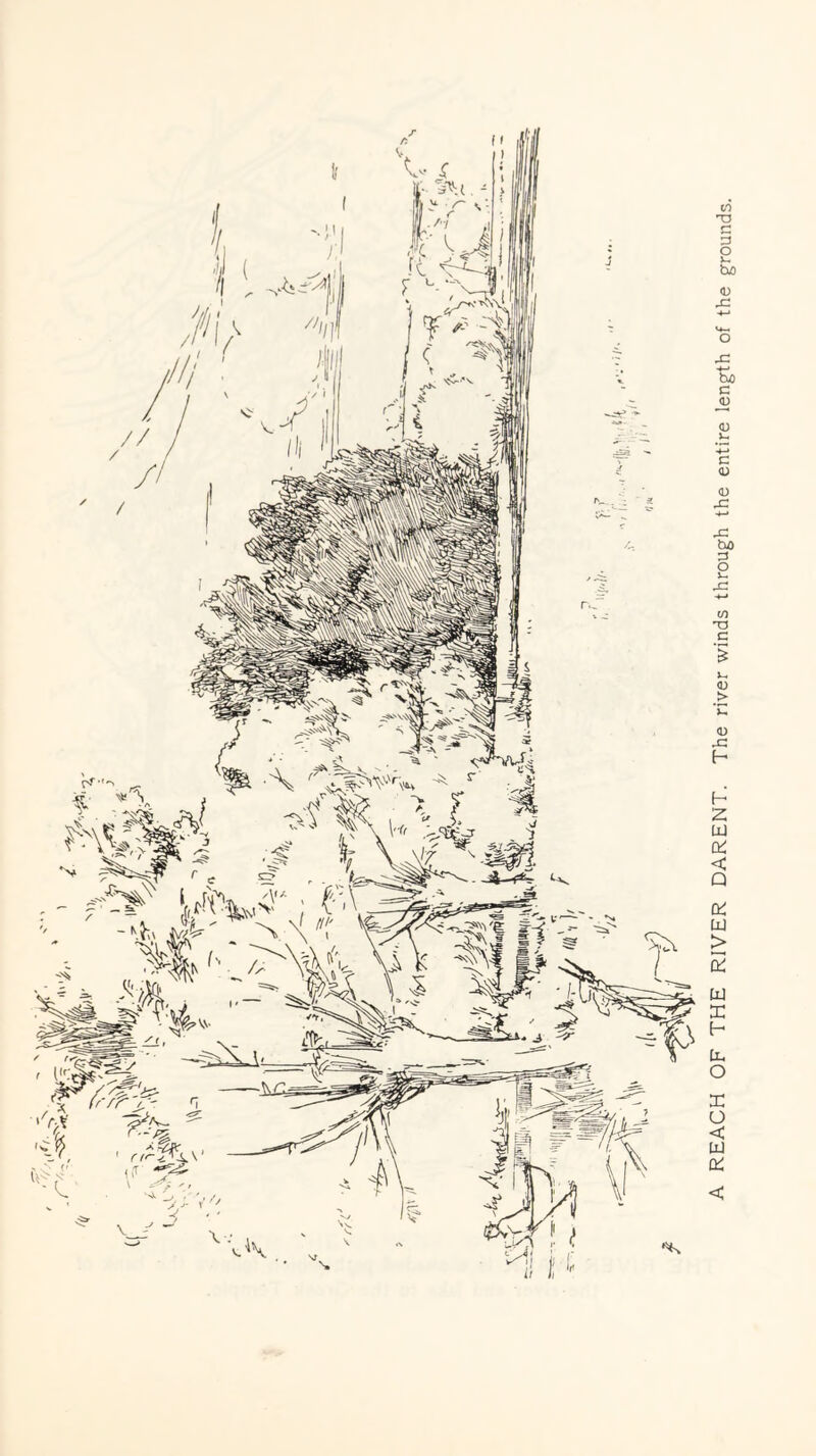 A REACH OF THE RIVER DARENT. The river winds through the entire length of the grounds.