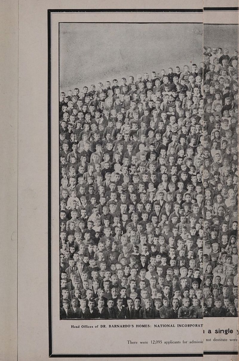 Head Offices of DR. BARNARDO'S HOMES: NATIONAL INCORPORAT 1a single There were 12,095 applicants for admissic not destitute were,