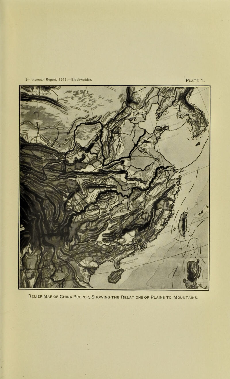 Relief Map of China Proper, Showing the Relations of Plains to Mountains.