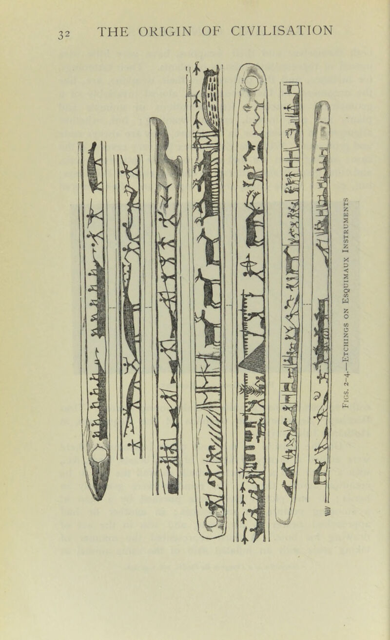 Figs. 2-4.—Etchings on Esquimaux Instruments