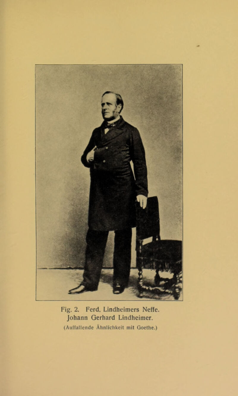 Fig. 2, Ferd, Lindheimers Neffe. Johann Gerhard Lindheimer. (Auffallende Ähnlichkeit mit Goethe.)
