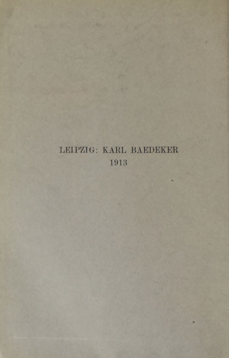 LEIPZIG: KARL BAEDEKER 1918