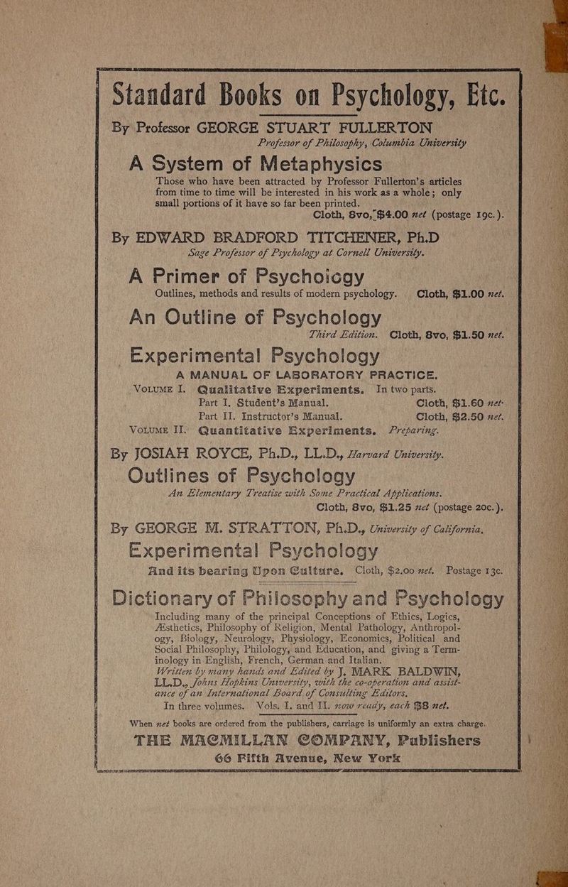 Qualitative Experiments. Part I. Student’s Manual. Part II. Instructor’s Manual. Quantitative Experiments. In two parts. LL.D Postage 1 3c.