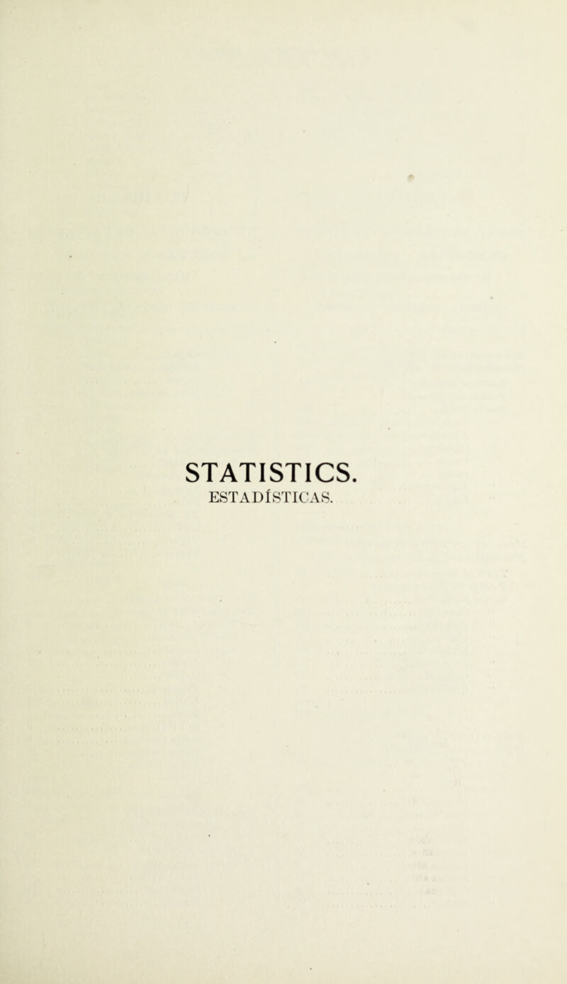 STATISTICS. ESTADlSTlCAS.