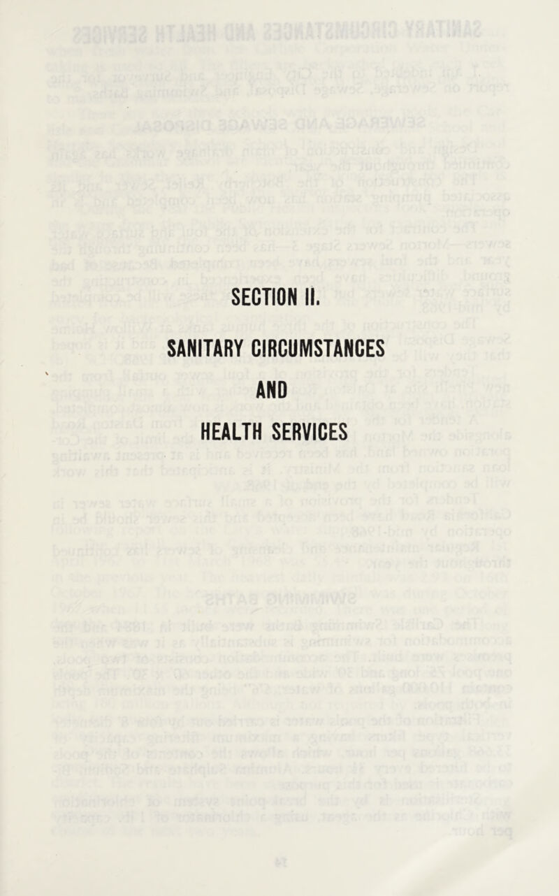 SANITARY CIRCUMSTANCES AND HEALTH SERVICES