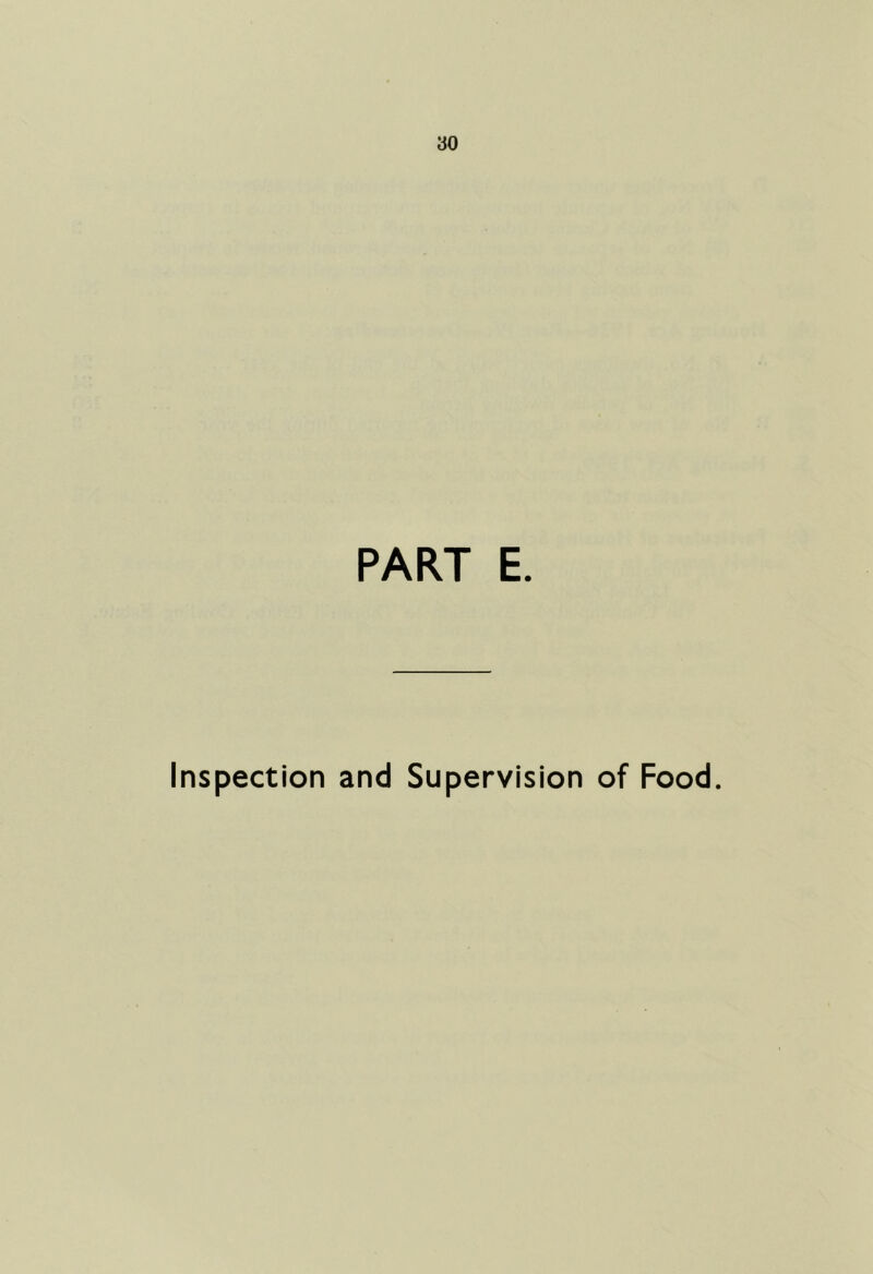 PART E. Inspection and Supervision of Food.