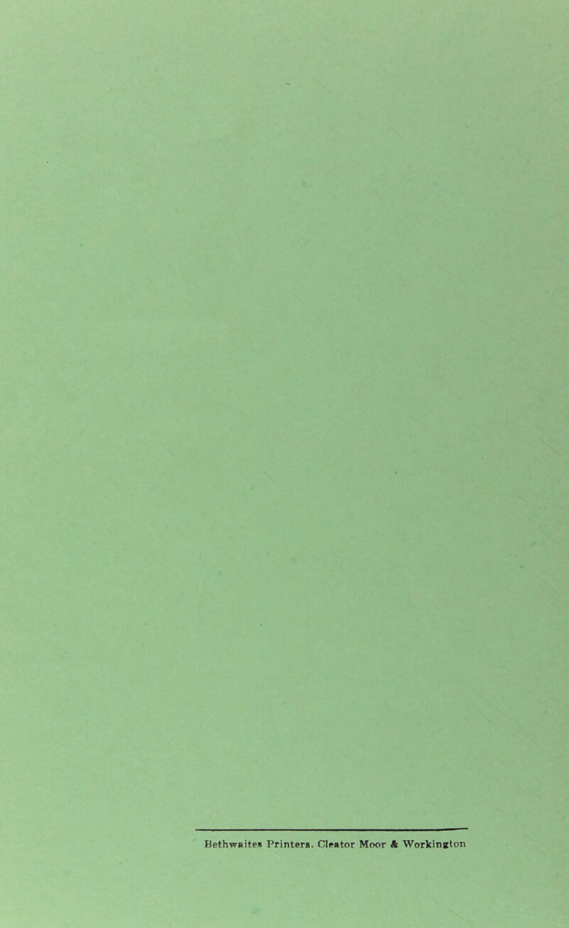 Bethwaite* Printers. Cleator Moor A Workington